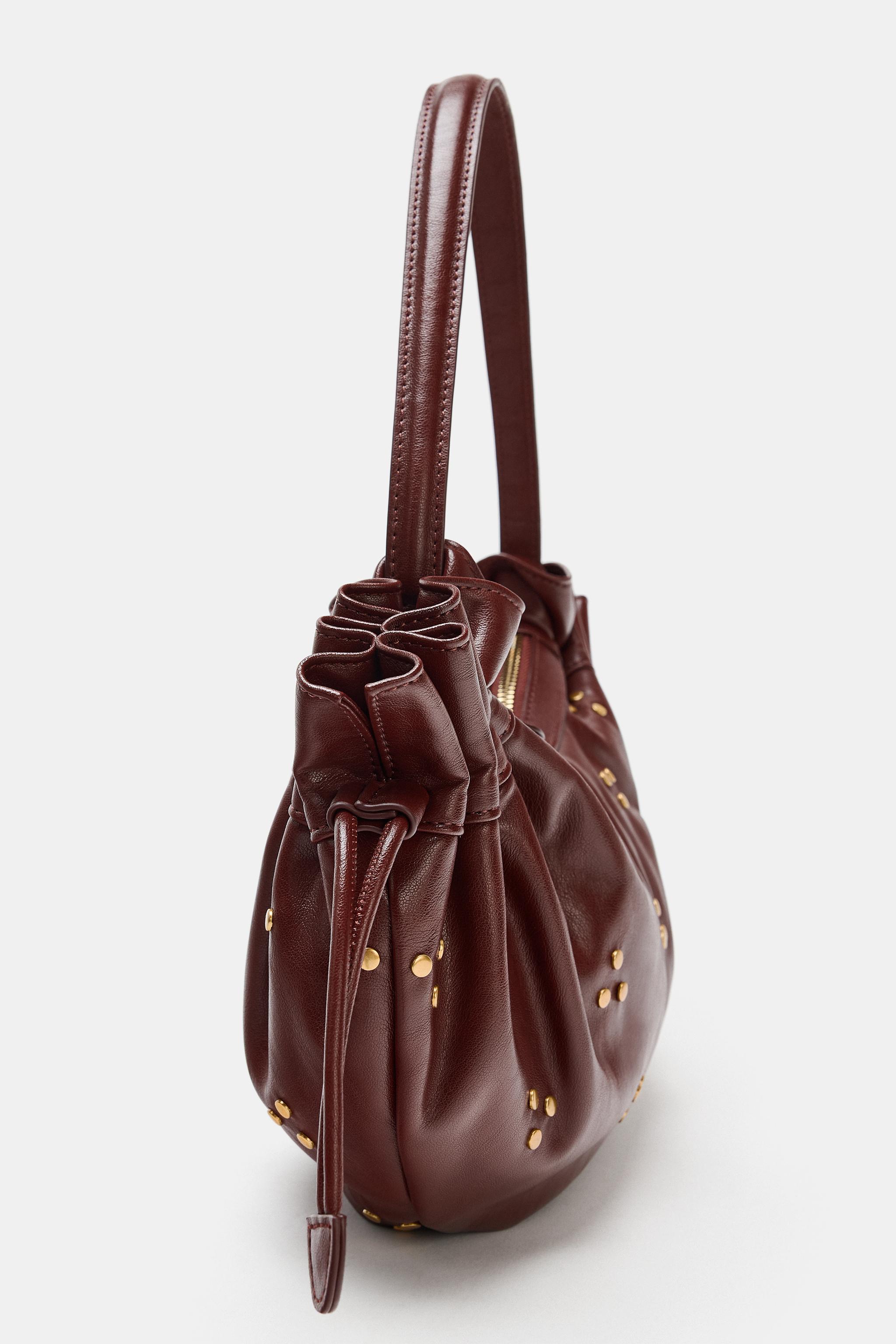 STUDDED GATHERED SHOULDER BAG
